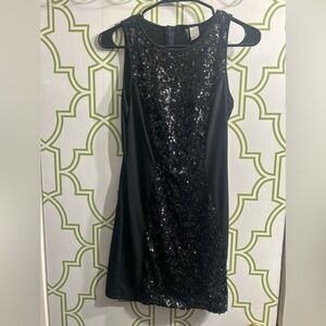 H&M Black Sleeveless Sequined Bodycon Dress